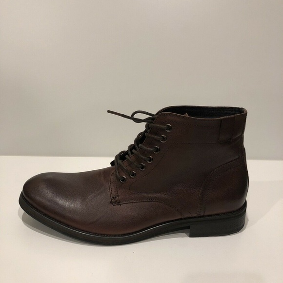 Joe\'s New Leather Lace Up Brown Oxford Ankle Boots
